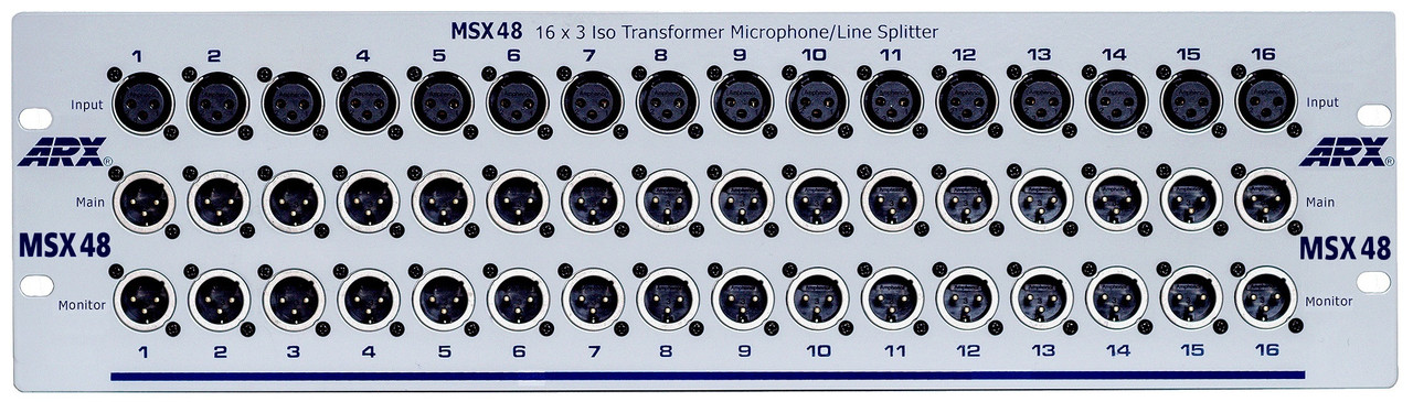 ARX MSX48 16 in, 48 Out ISO-Transformer Microphone / Line Splitter